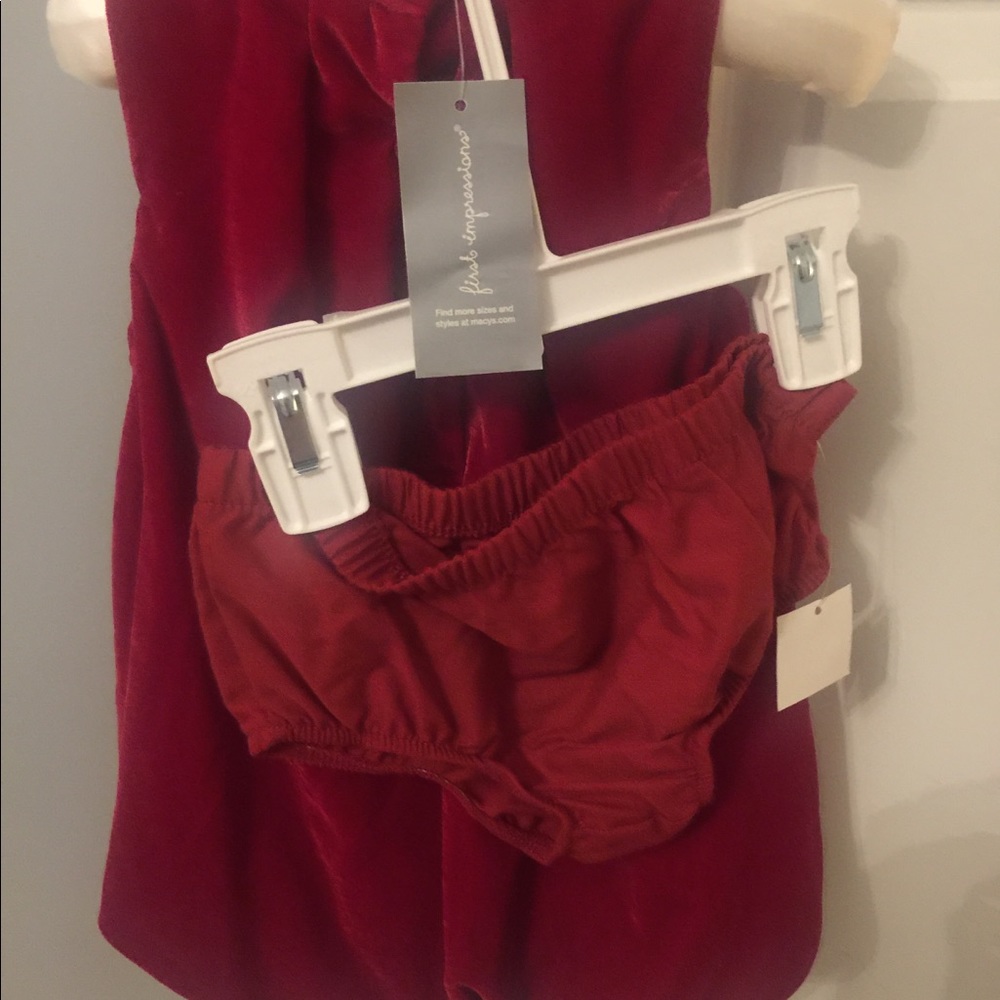 NWT First Impressions 18 red velvet month dress